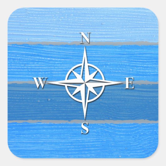Nautisch thematisch ontwerp vierkante sticker (Voorkant)