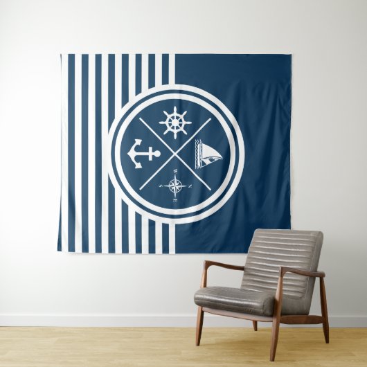 Nautisch thematisch ontwerp wandkleed (In Situ (horizontaal))