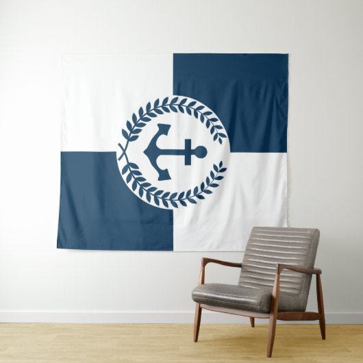 Nautisch thematisch ontwerp wandkleed (In Situ (horizontaal))