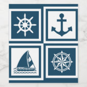 Nautisch thematisch ontwerp wijn etiket (Enkel label)