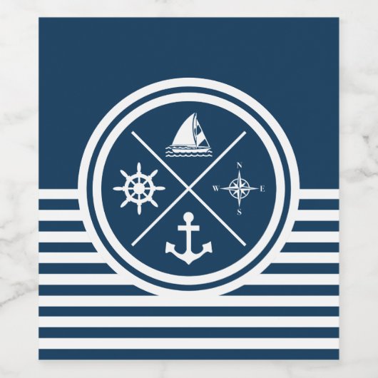 Nautisch thematisch ontwerp wijn etiket (Enkel label)