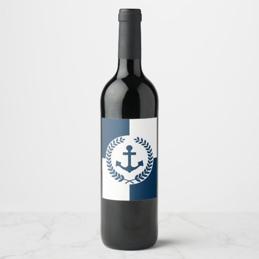 Nautisch thematisch ontwerp wijn etiket (Voorkant)