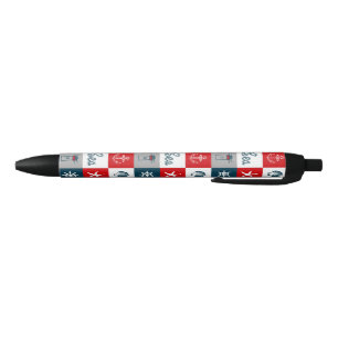 Nautisch thematisch ontwerp zwarte inkt pen