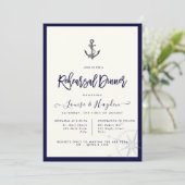 Nautisch Touw Anker Marine Blauw Repetitie Diner Kaart (Staand voorkant)