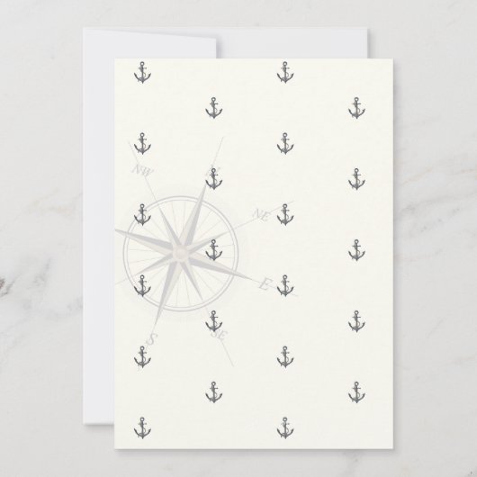 Nautisch Touw Anker Marine Blauw Repetitie Diner Kaart (Achterkant)