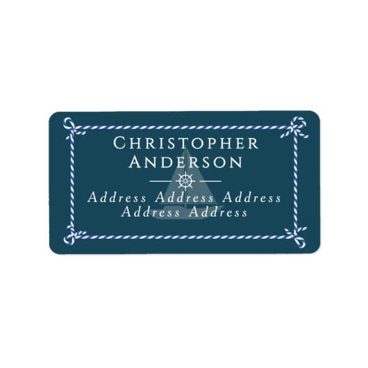 nautisch touw formeel Blauwgroen Etiket (Voorkant)