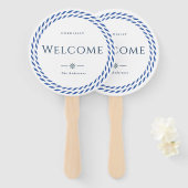 Nautisch Touw Formeel Welkom Wit Handwaaier (Voorkant en achterkant)