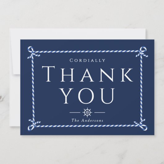 Nautisch Touw Formele Marine Dank u Bedankkaart (Voorkant)