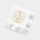Nautisch touw Lijst Anker Monogram Initiaal R2 Folie Servetten (Links)