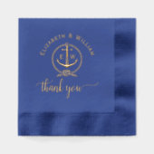 Nautisch touw Lijst Anker Monogram Initialen TY Folie Servetten (Voorkant)