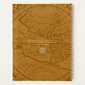 Nautisch touw monogram kaart bruin planner (Achterkant)