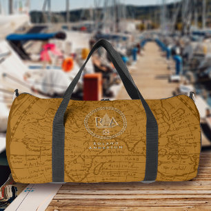 Nautisch touw monogram kaart bruin plunjezak
