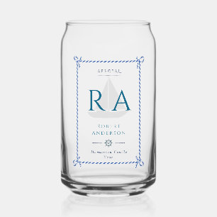nautisch touw monogram marine blikvorm glas