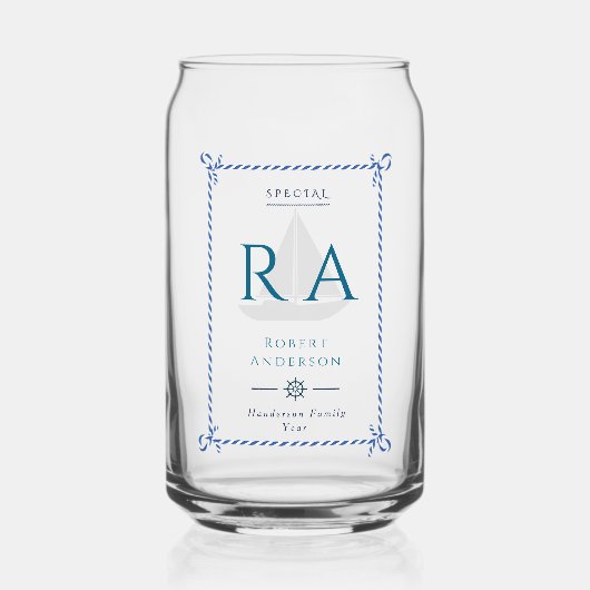 nautisch touw monogram marine blikvorm glas (Achterkant)