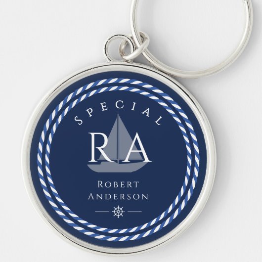 nautisch touw monogram marine sleutelhanger (Voorkant)