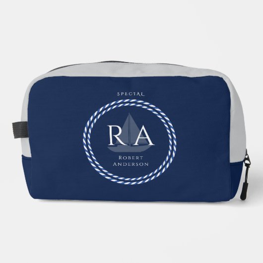 nautisch touw monogram marine toilettasje (Voorkant)