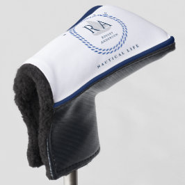 Nautisch touw monogram wit golfheadcover