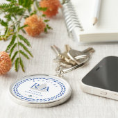 Nautisch touw monogram wit sleutelhanger (Zijkant)