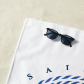 Nautisch touw monogram wit strandlaken (In situ)