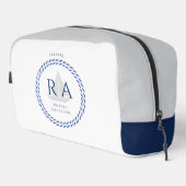 Nautisch touw monogram wit toilettasje (Rechterhoek)
