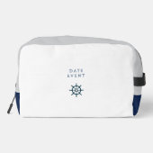 Nautisch touw monogram wit toilettasje (Achterkant)