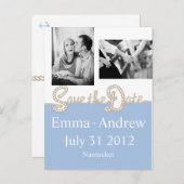 Nautisch touw Sla de datum op Aankondigingskaart (Voorkant / Achterkant)