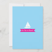 Nautisch Touw Verjaardag Roze Uitnodiging (Achterkant)