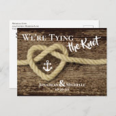 Nautisch touw We binden de knoop vast Save the Dat Aankondigingskaart (Voorkant / Achterkant)