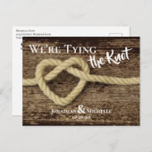 Nautisch touw We binden de knoop vast Save the Dat Aankondigingskaart (Voorkant / Achterkant)