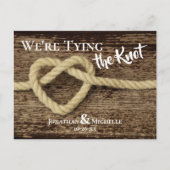 Nautisch touw We binden de knoop vast Save the Dat Aankondigingskaart (Voorkant)