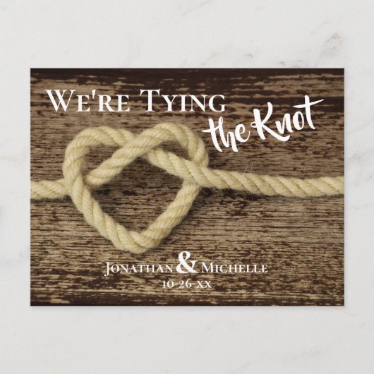 Nautisch touw We binden de knoop vast Save the Dat Aankondigingskaart (Voorkant)