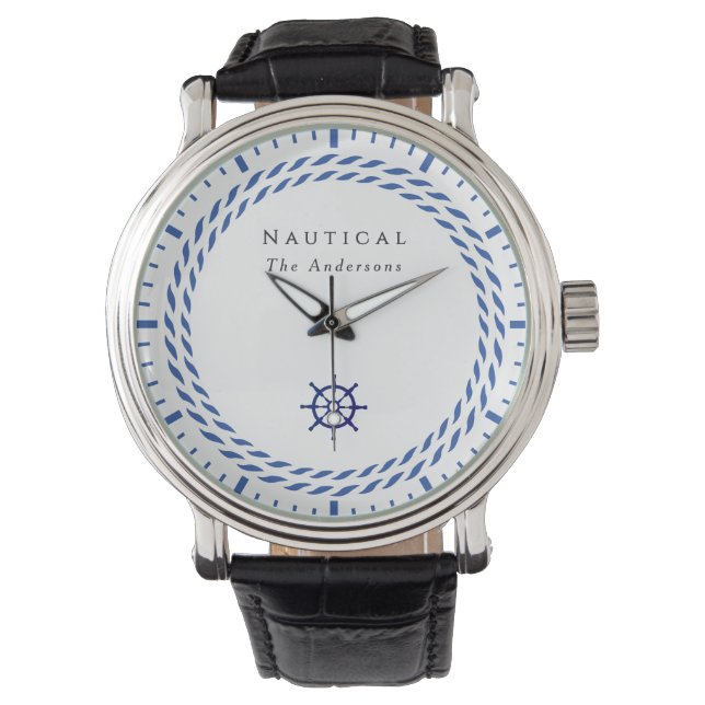 nautisch touw wit horloge (Voorkant)