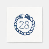 Nautisch touwknopen aangepast verjaardagsnummer servet (Voorkant)