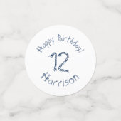 Nautisch touwknopen blauw wit verjaardagsdouane confetti (Kleine voorkant)