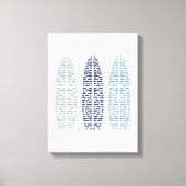 Nautisch Trio van Line Art Surfboards Canvas Afdruk (Voorkant)