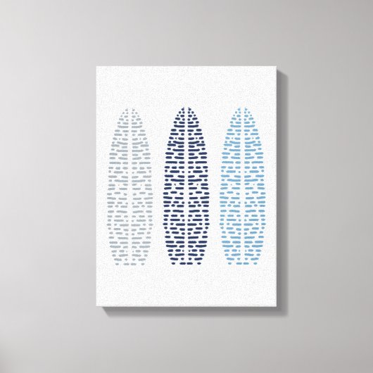 Nautisch Trio van Line Art Surfboards Canvas Afdruk (Voorkant)