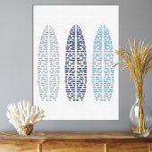Nautisch Trio van Line Art Surfboards Canvas Afdruk