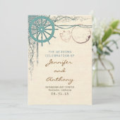 Nautisch trouwprogramma programmakaart (Staand voorkant)