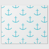 nautisch turquoise ankerpatroon cadeaupapier (Vlak)