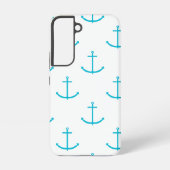 nautisch turquoise ankerpatroon samsung galaxy hoesje (Achterkant)