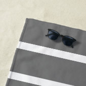 Nautisch vak Grijze streep Naam toevoegen Tekst Strandlaken (In situ)