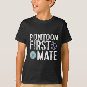 Nautisch varen ponton eerste stuurman anker t-shirt