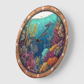 Nautisch venster Deep Zee Dream Onderwater Marine Grote Klok (Hoek)