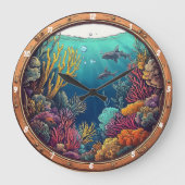 Nautisch venster Deep Zee Dream Onderwater Marine Grote Klok (Voorkant)
