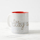 nautisch verblijf terwijl tekst touw bericht op ho tweekleurige koffiemok (Voorkant links)