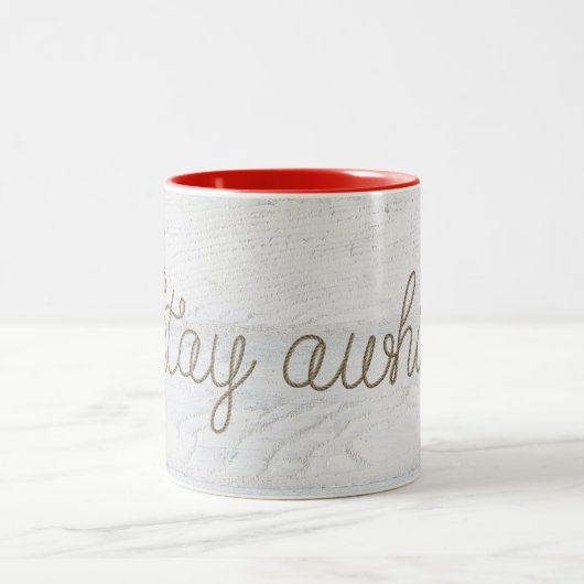 nautisch verblijf terwijl tekst touw bericht op ho tweekleurige koffiemok (Center)