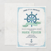  nautisch verjaardagsfeestje kaart (Voorkant / Achterkant)