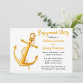 Nautisch Verloving Gold Anchor Wedding Beach Boat Kaart (Staand voorkant)
