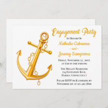 Nautisch Verloving Gold Anchor Wedding Beach Boat