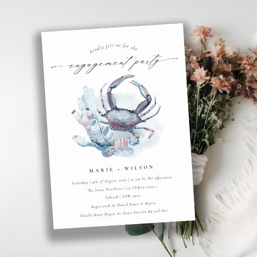 Nautisch Verloving van pastkrab Bedankkaart